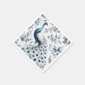 Pfau mit blauen Blume Serviette (Ecke)