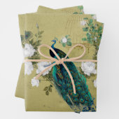 Pfau mit Blume Geschenkpapier Set (Beispiel)