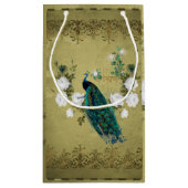 Pfau mit Blume Kleine Geschenktüte (Rückseite)