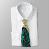 Pfau mit Blume Krawatte (Gebunden)