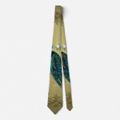 Pfau mit Blume Krawatte (Vorderseite)