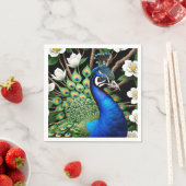 Pfau mit Blume Serviette (Beispiel)