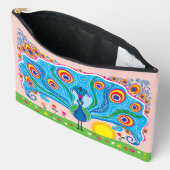 Pfau mit Blumen Zubehörtasche (Offen)