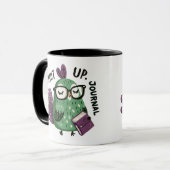 Pfau mit Brille - "Shut Up, Journal" Funny Tasse (Vorderseite Links)