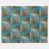 Pfau mit Federn Fanned - Wildlife Bird Foto Fleecedecke (Vorderseite (Horizontal))