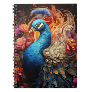 Pfau mit Federn Notizblock