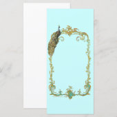 Pfau mit Gold Frame "Save the Date" Karte (Vorne/Hinten)