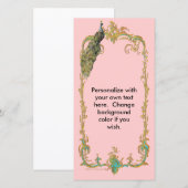 Pfau mit Gold Frame "Save the Date" Karte (Vorne/Hinten)
