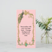 Pfau mit Gold Frame "Save the Date" Karte (Stehend Vorderseite)