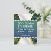 Pfau mit Gold-Silber-Drapery Postkarte (Stehend Vorderseite)