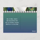 Pfau mit Gold-Silber-Drapery Postkarte (Rückseite)