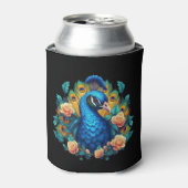 Pfau mit PfirsichRose Dosenkühler (Kanne Vorderseite)