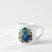 Pfau mit PfirsichRose Espressotasse (Rechts)