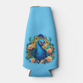 Pfau mit PfirsichRose Flaschenkühler (Vorderseite)