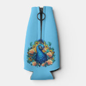 Pfau mit PfirsichRose Flaschenkühler (Rückseite)