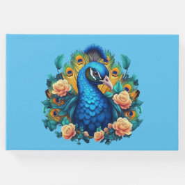 Pfau mit PfirsichRose Gästebuch