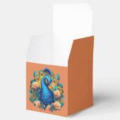 Pfau mit PfirsichRose Geschenkschachtel (Geöffnet)