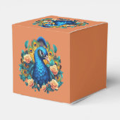 Pfau mit PfirsichRose Geschenkschachtel (Rückseite)