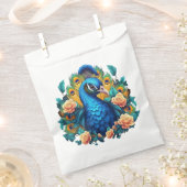 Pfau mit PfirsichRose Geschenktütchen (Ausgeschnitten)