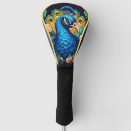 Pfau mit PfirsichRose Golf Headcover