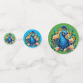 Pfau mit PfirsichRose Konfetti (Rückseiten)