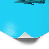 Pfau mit PfirsichRose Poster (Ecke)