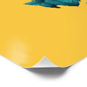 Pfau mit PfirsichRose Poster (Ecke)