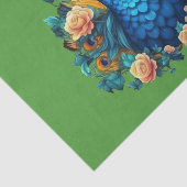Pfau mit PfirsichRose Seidenpapier (Ausschnitt)