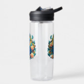 Pfau mit Pfirsichrosen Trinkflasche (Links)