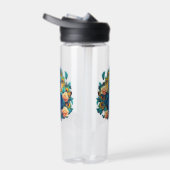 Pfau mit Pfirsichrosen Trinkflasche (Rechts)