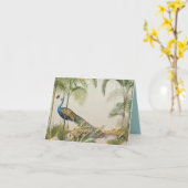 Pfau mit Schmetterlingen Glücklicher Geburtstag Karte (Gelbe Blume)