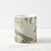 Pfau mit Schmetterlingen Kaffeetasse (Mittel)