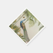 Pfau mit Schmetterlingen Serviette (Ecke)