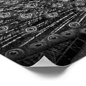 Pfau mit Schwanz-Spread Poster (Ecke)