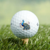 Pfau mit violetten Blumen Golfball (Insitu T-Shirt)