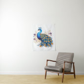 Pfau mit violetten Blumen Wandteppich (Beispiel)