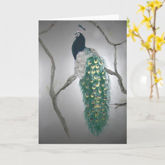 Pfau morgens karte (Gelbe Blume)