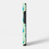 Pfau-Muster-Mint-Aquagrün-Name iPhone Hülle (Linke Seite)