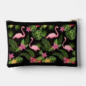 Pfau-Muster Rosa mit Blumen   Zubehörtasche (Rückseite)