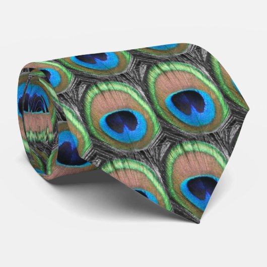 Pfau mustert Krawatte (Gerollt)