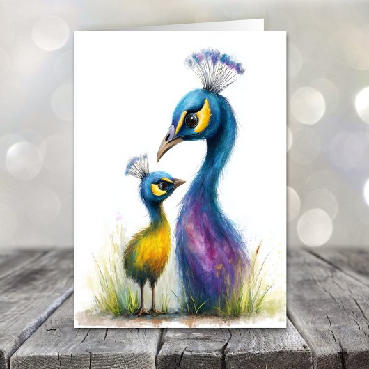 Pfau Muttertag Feiertagskarte