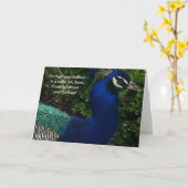 Pfau Nah bis Geburtstag Karte (Gelbe Blume)