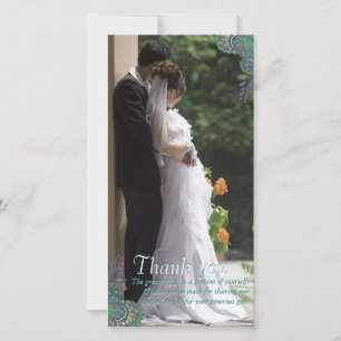 Pfau Paisley Hochzeit Danke Foto Karten
