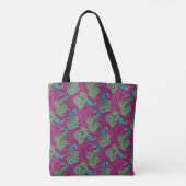 Pfau Paisley Königlich Rosa Fuchsien Monogramm Tasche (Rückseite)
