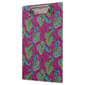Pfau Paisley Muster Rosa Klemmbrett (Links)