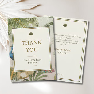 Pfau-Palm-Hochzeit-Dankeskarten Dankeskarte