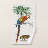Pfau, Papagei und Elefant von D'Orbigny Badhandtuch Set (Handtuch)