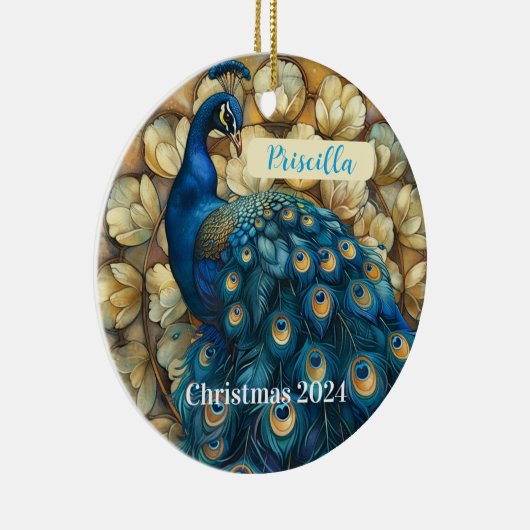 Pfau Personalisierter Weihnachtsschmuck (Rechts)