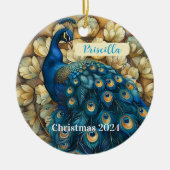 Pfau Personalisierter Weihnachtsschmuck (Vorne)