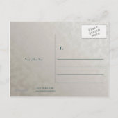 Pfau-Pfahen Save the Date Postkarte, silber Ankündigungspostkarte (Rückseite)